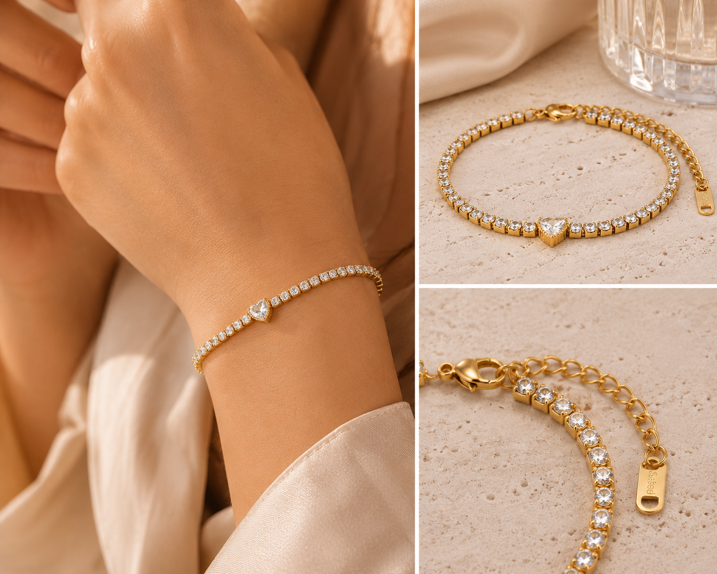 Celeste Heart Tennis Bracelet