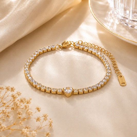 Celeste Heart Tennis Bracelet