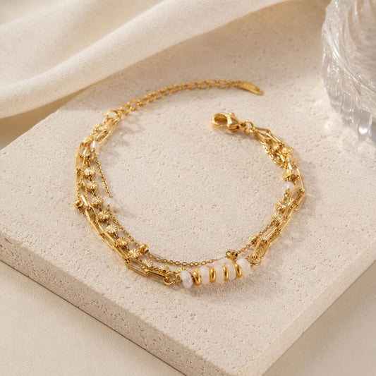 Golden Beaded Layer Bracelet