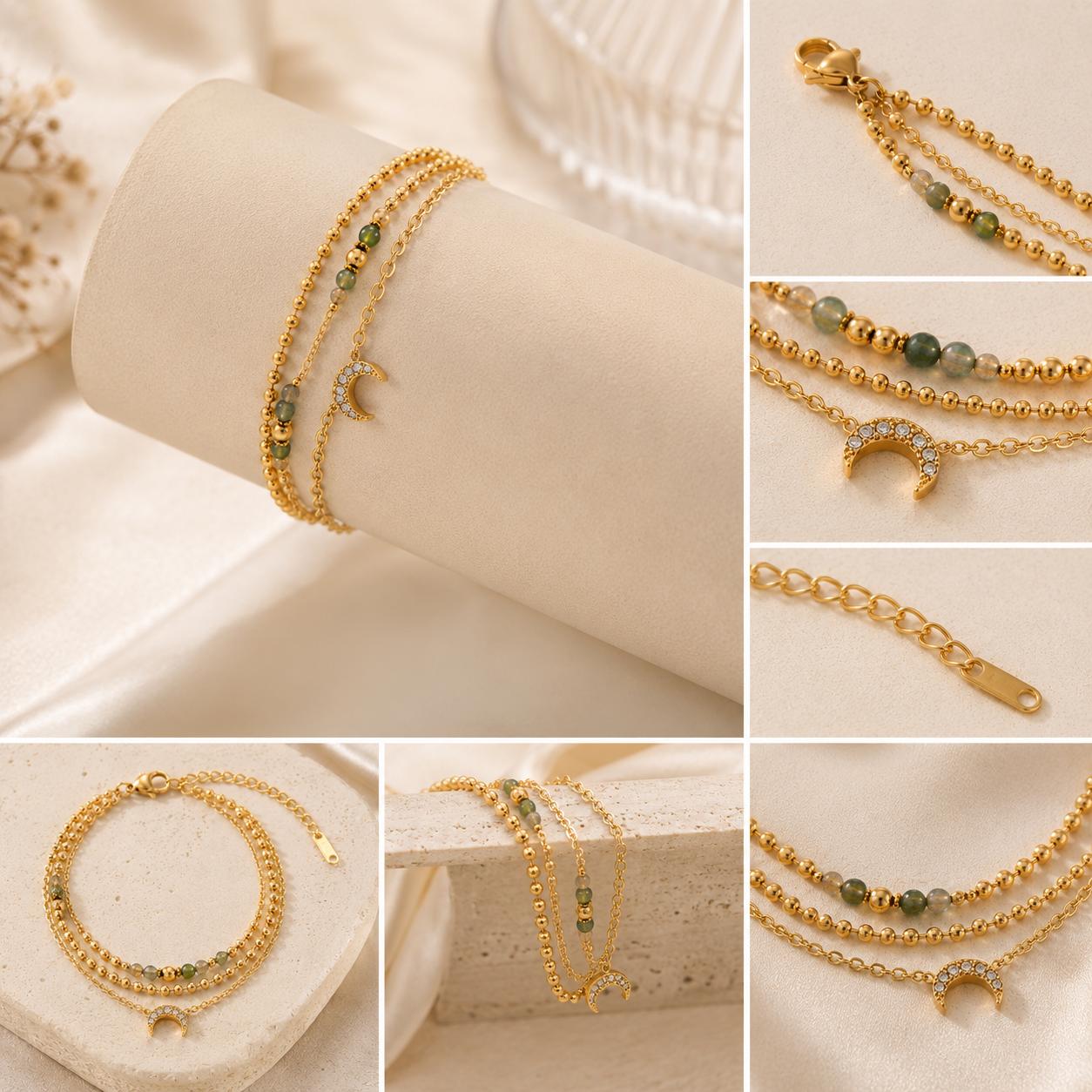 Crescent Moon Charm Bracelet