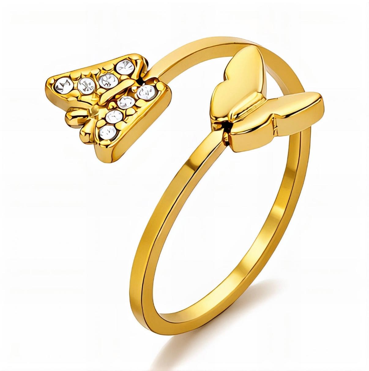 Butterfly Heart Adjustable Ring