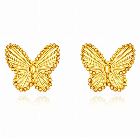 Golden Butterfly Stud Earrings