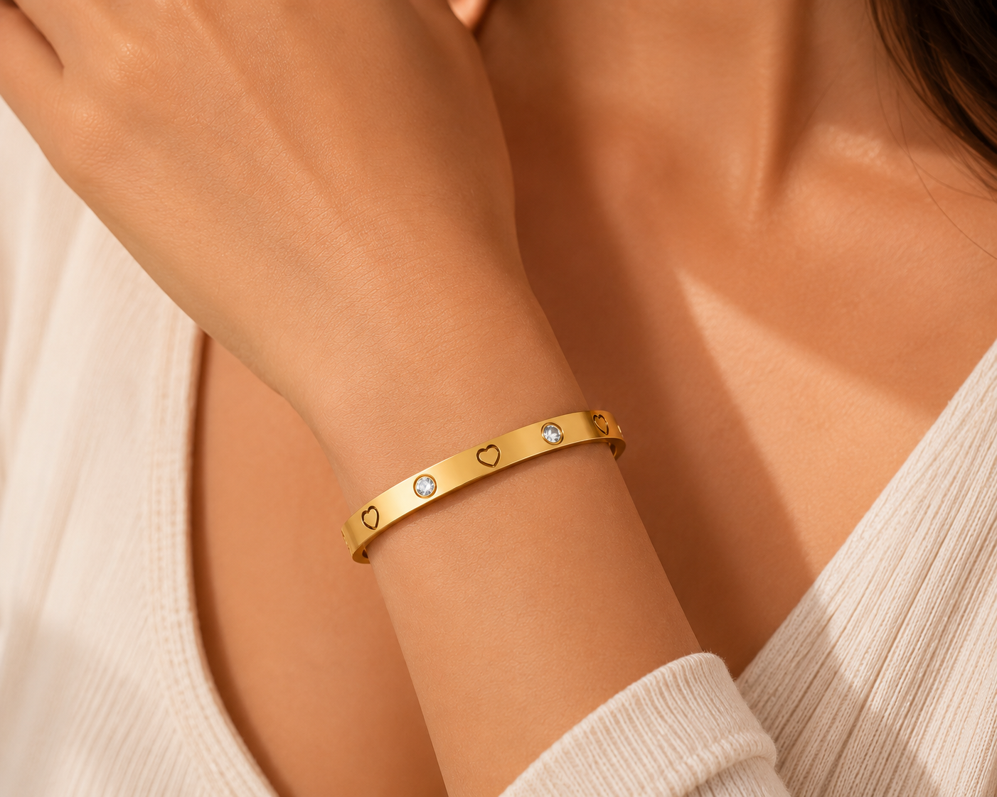 Celeste Heart Crystal Bangle