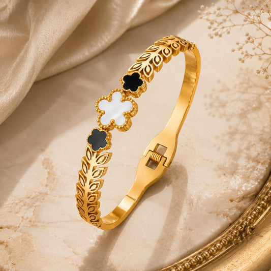 Noir Clover Cuff Bracelet