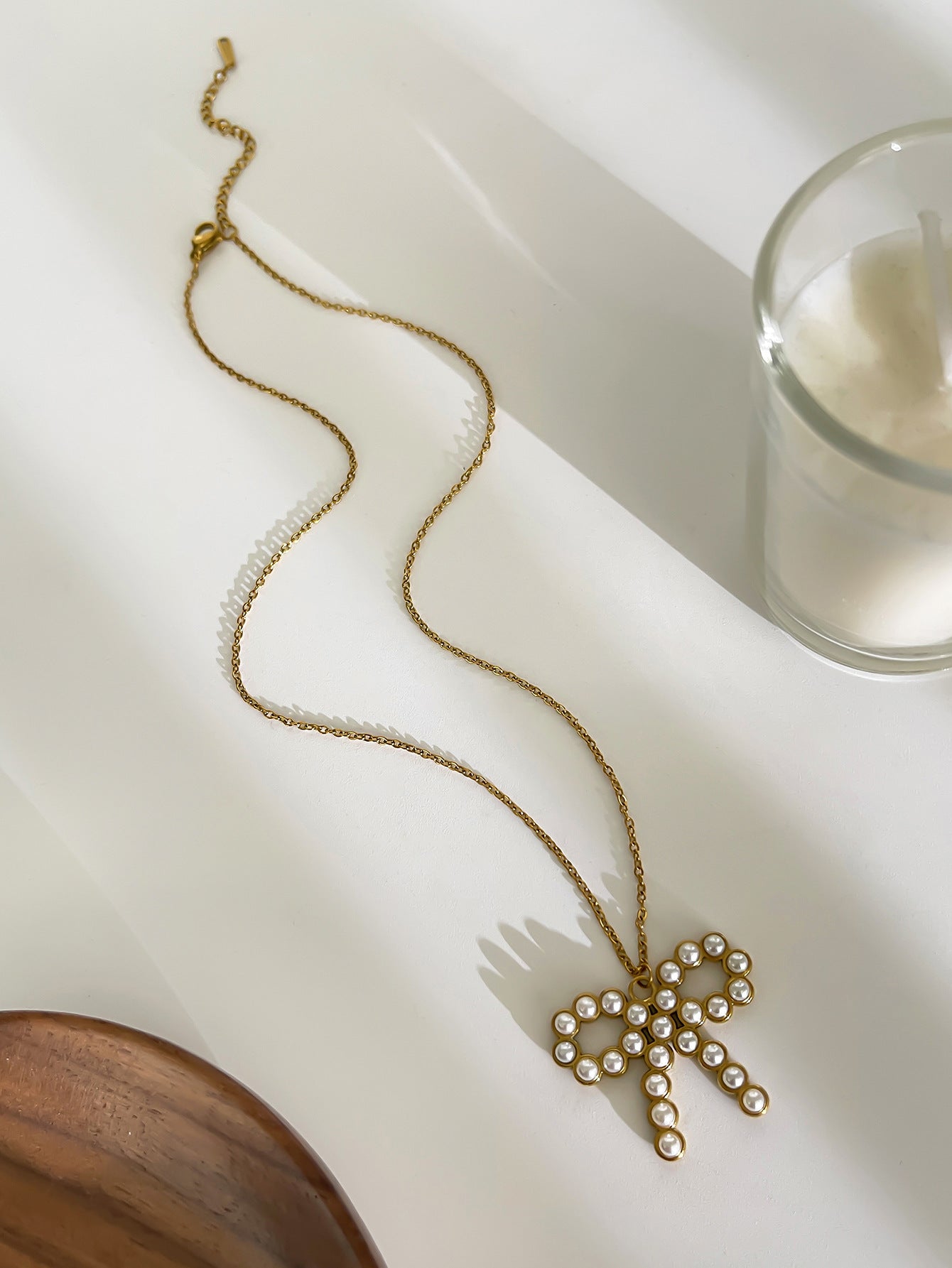 Pearl Bow Knot Necklace