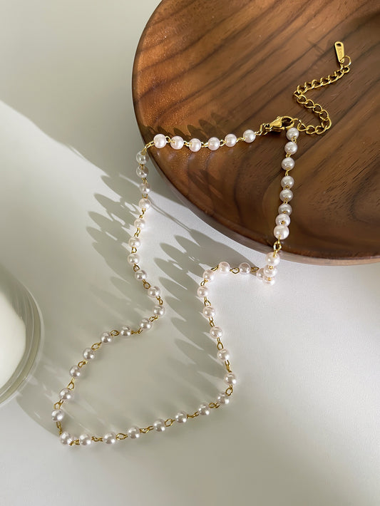 Pearl Beaded Chain Necklace