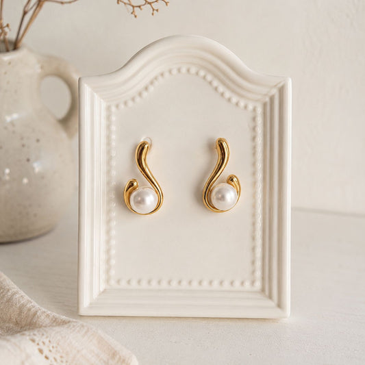 Pearl Swirl Drop Earrings