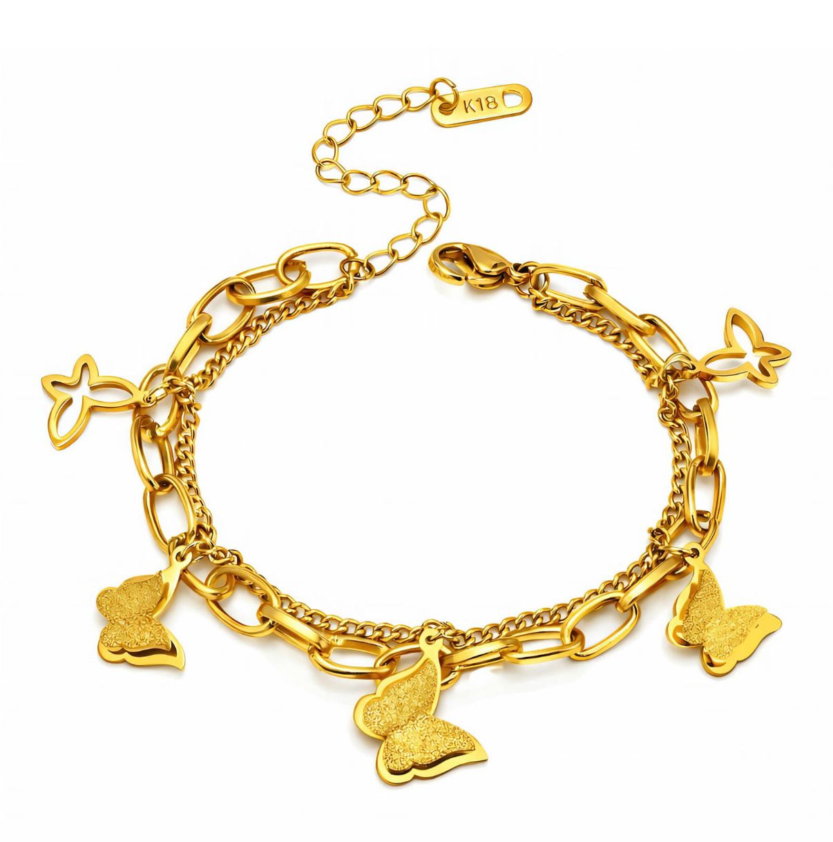 Golden Butterfly Charm Bracelet
