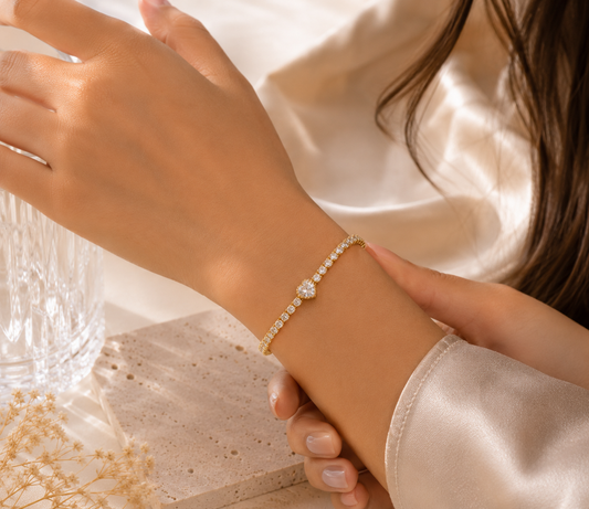 Celeste Heart Tennis Bracelet